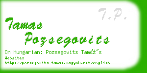 tamas pozsegovits business card